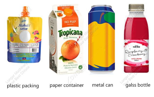 Types of Packaging for Fruit Juices