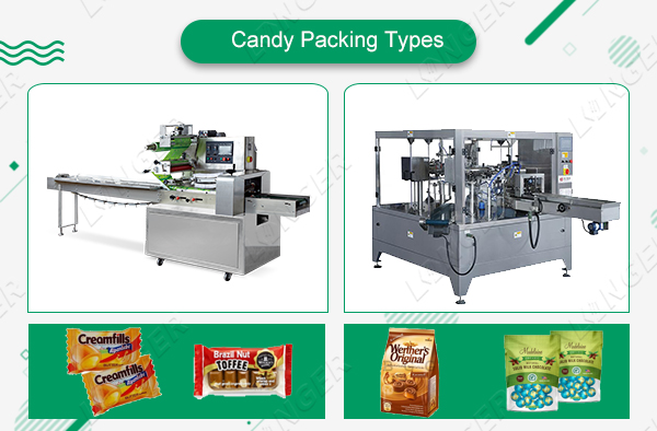 Types of candy packing machine